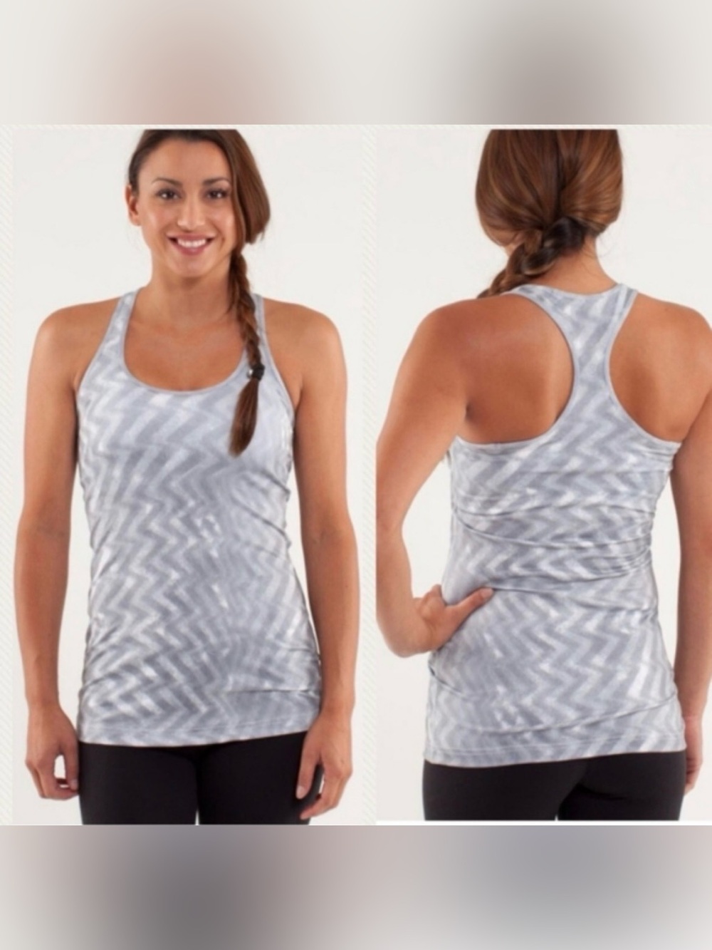 Lululemon Cool Racerback Blazer Fossil Chevron Pattern in Gray, Size 8 or 10